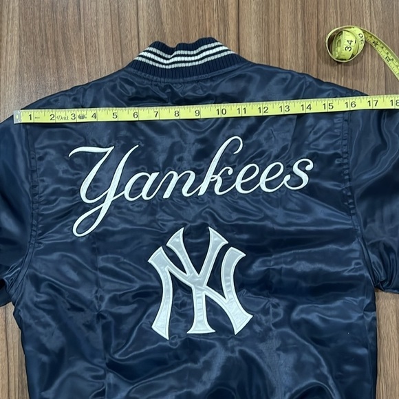 Yankee White & Blue Bomber Jacket MLB by JH Design Size S (5-6) Kids - Picture 14 of 15